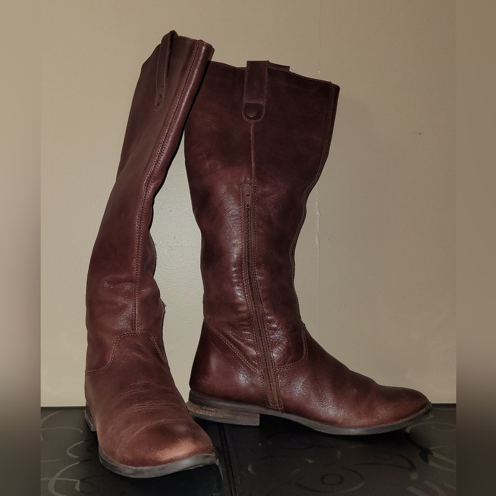 Lavoraxione Artigiana Brown Leather Riding Style Boots Size  7 1/2 US